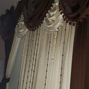 Curtains with Valances and Beads